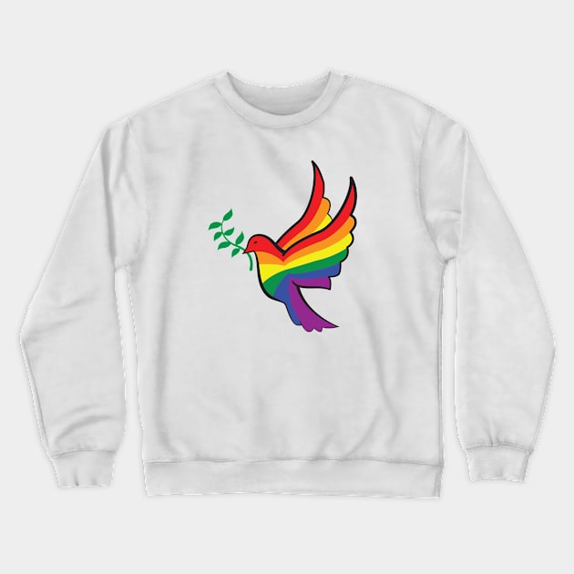 Rainbow Dove Crewneck Sweatshirt by RudDesigns